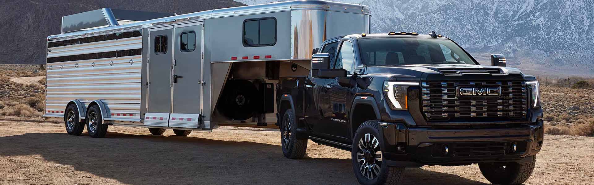 All-new black GMC Sierra 2500HD on hill